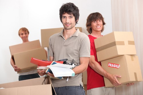 Packed boxes and household items ready for man and van removals