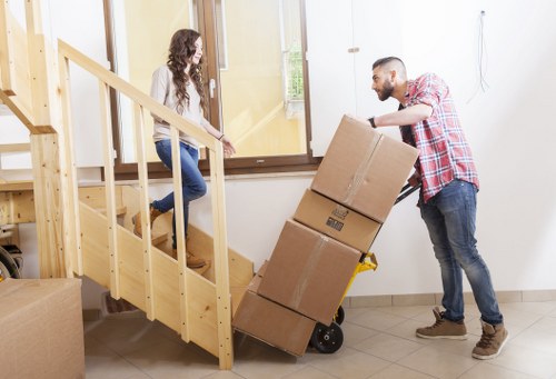 Loading items carefully as part of a van moving service