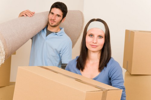 Movers handling stock and office items for a Dagenham business move