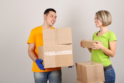 Removal van and team handling a flat move in Dagenham