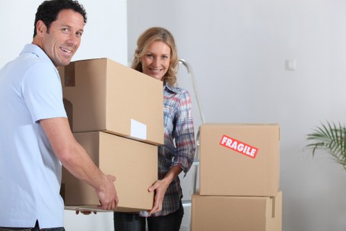 Office equipment and furniture prepared for a local commercial removal