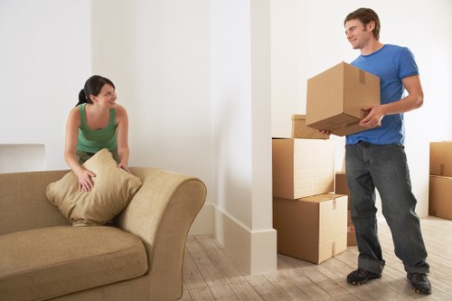 Packing and loading household items for a local Dagenham move